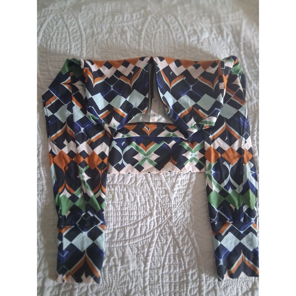 NWT Daily Practice by Anthropologie geometric printed zip-up top Size M - Picture 8 of 9